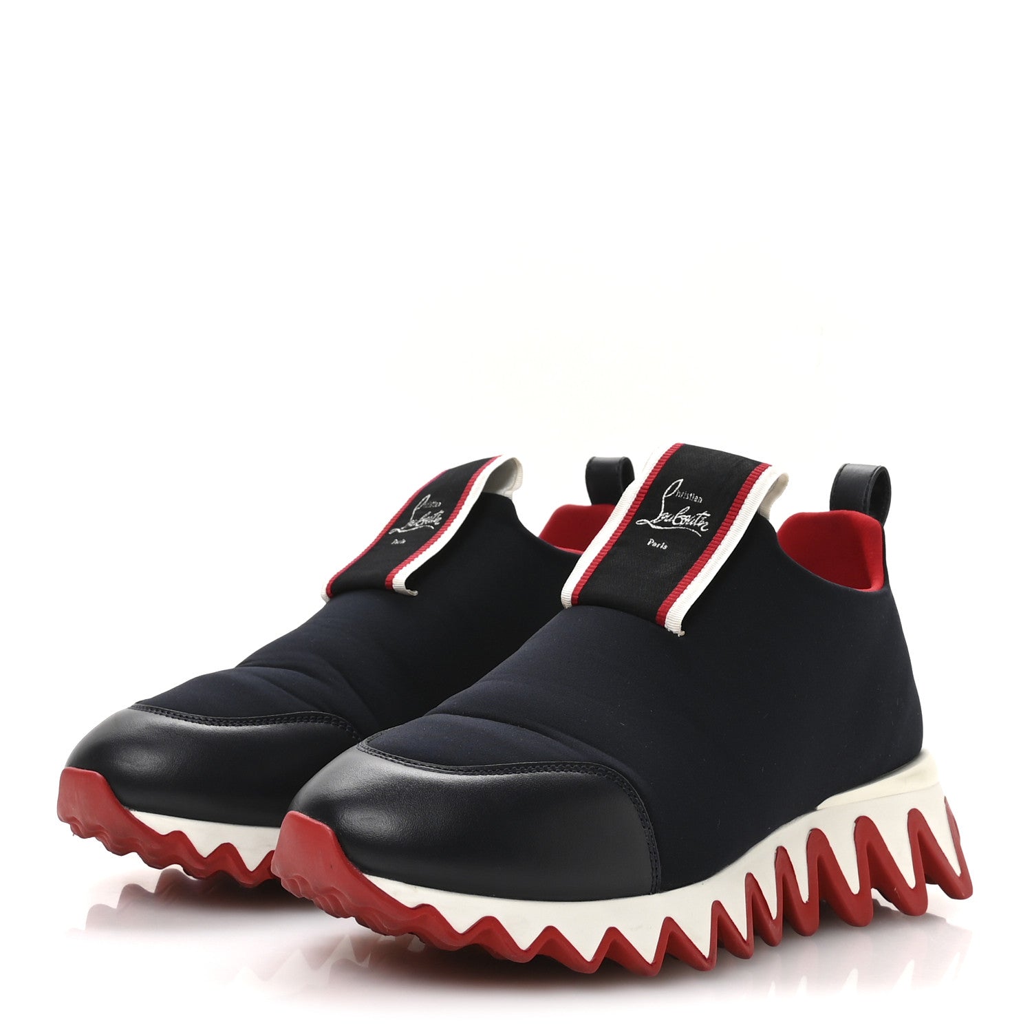 Christian Louboutin Neoprene Tiketa Flat Sneakers 38.5 Marine