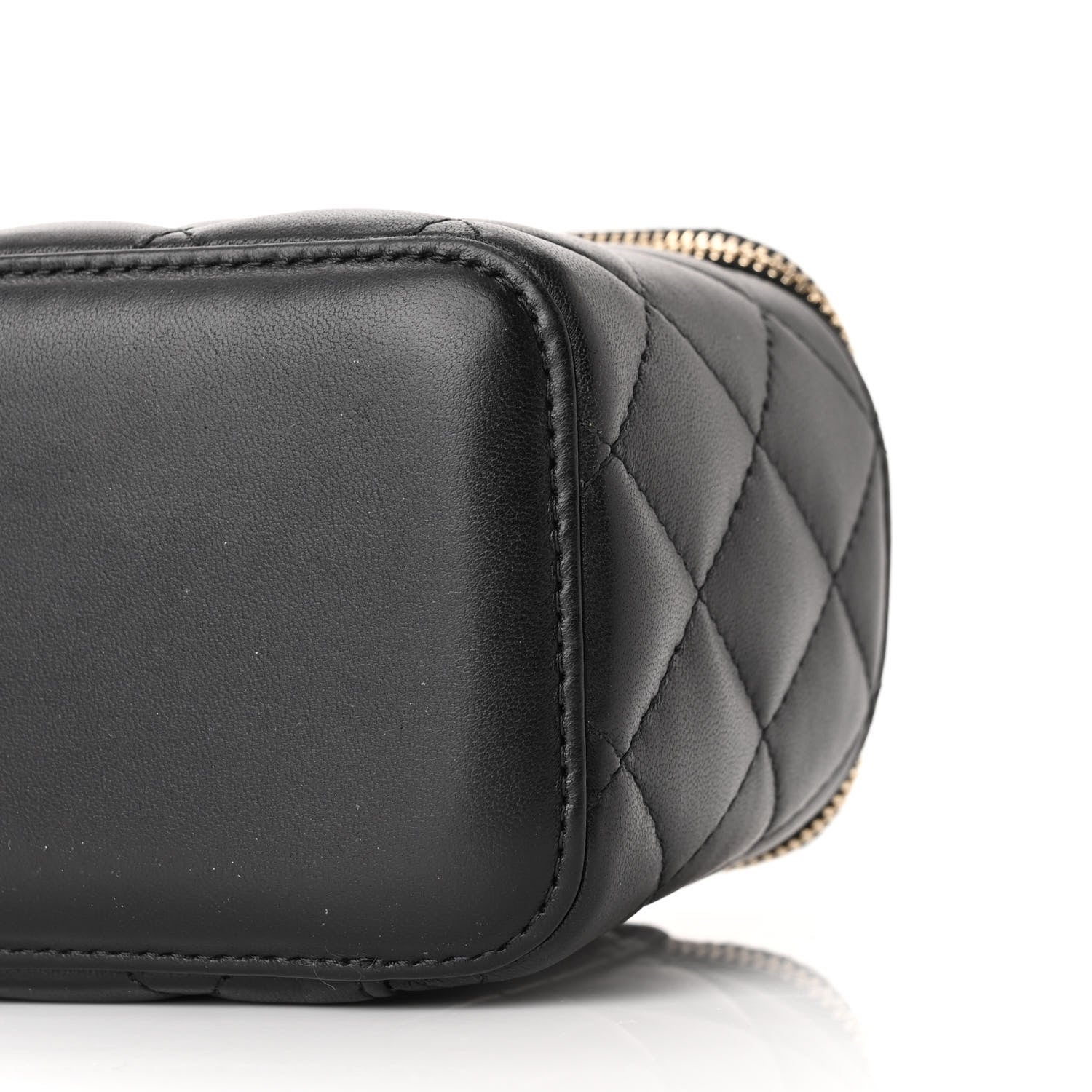 Chanel Lambskin Quilted Small Pearl Crush Vanity Case With Chain Black 10 of 11