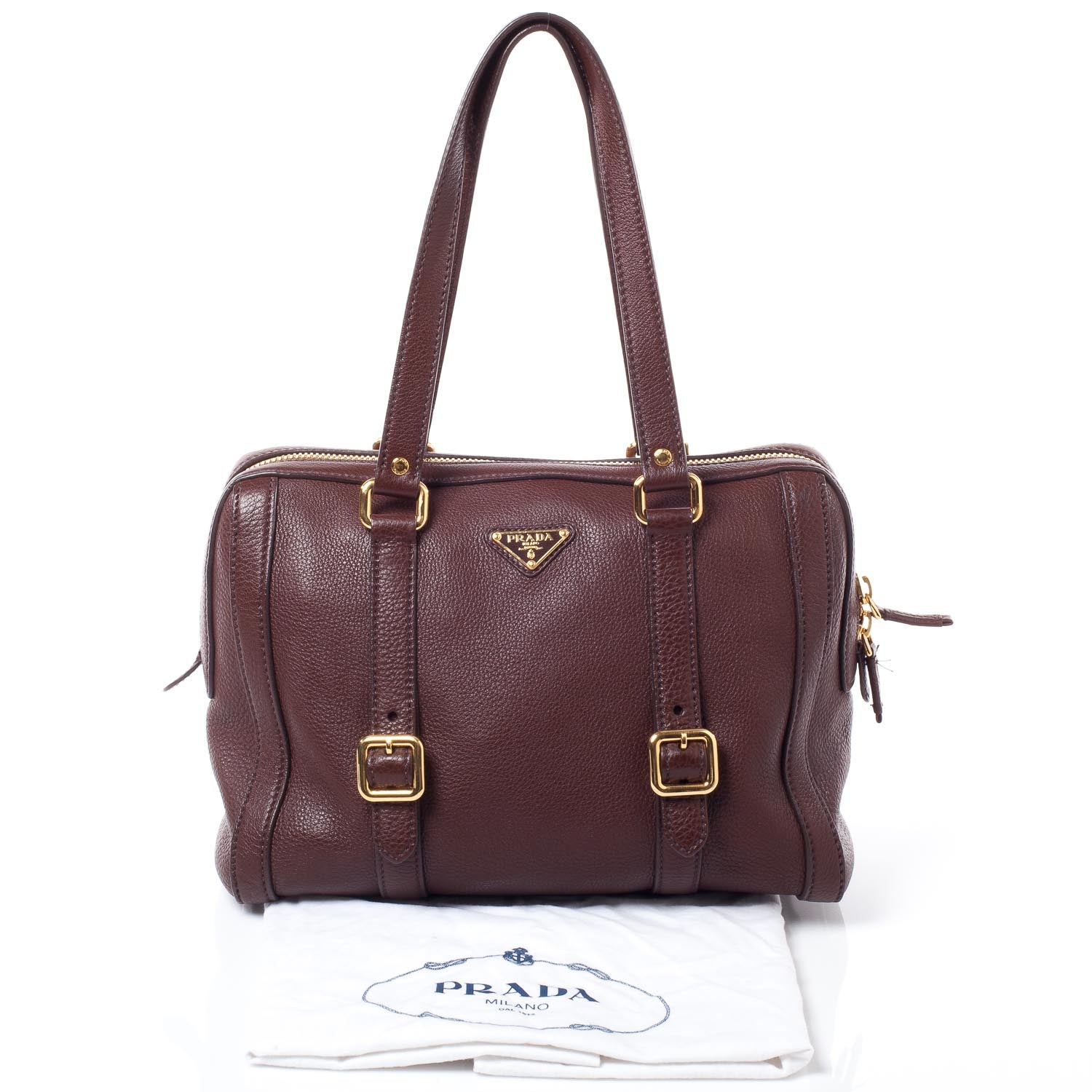 Prada Vitello Daino Bowler Brown 10 of 10