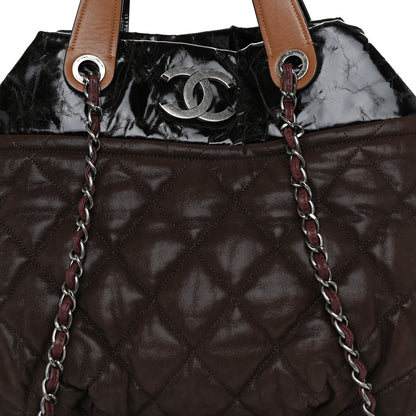 Chanel Iridescent Calfskin Quilted Large In The Mix Tote Dark Brown 9 of 10