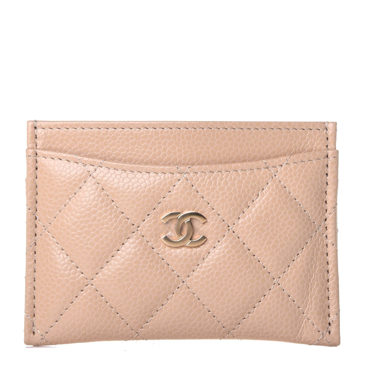 Chanel Caviar Quilted Card Holder Light Beige 1 of 10