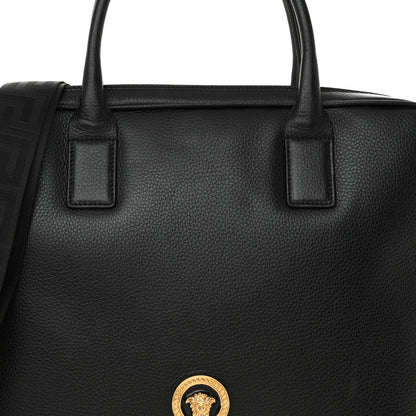 Versace Calfskin Medusa Briefcase Messenger Bag Black 7 of 14