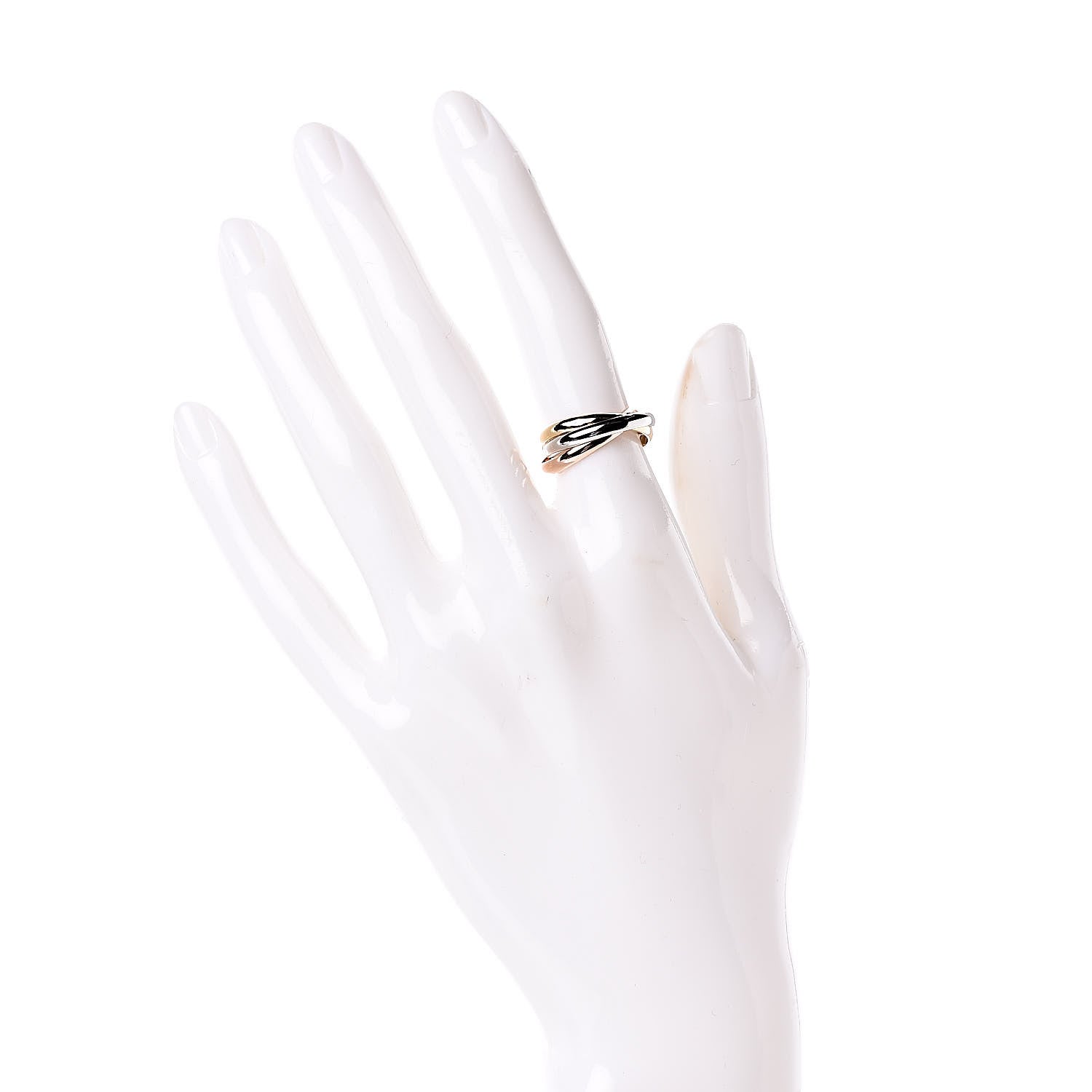 Cartier 18K Pink Yellow White Gold Small Trinity Ring 51 5.75 2 of 5