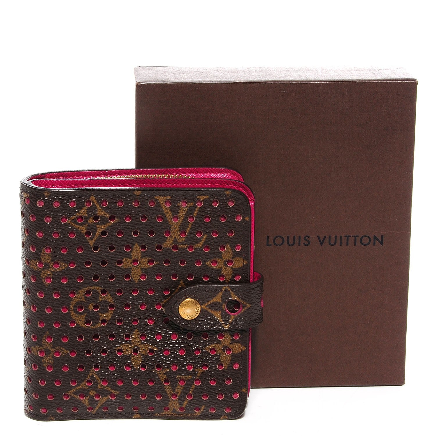 Louis Vuitton Monogram Perforated Compact Zipped Wallet Fuchsia 5 of 8