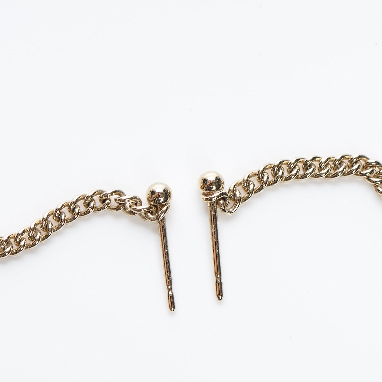 Chanel CC Long Drop Earrings Gold 3 of 3