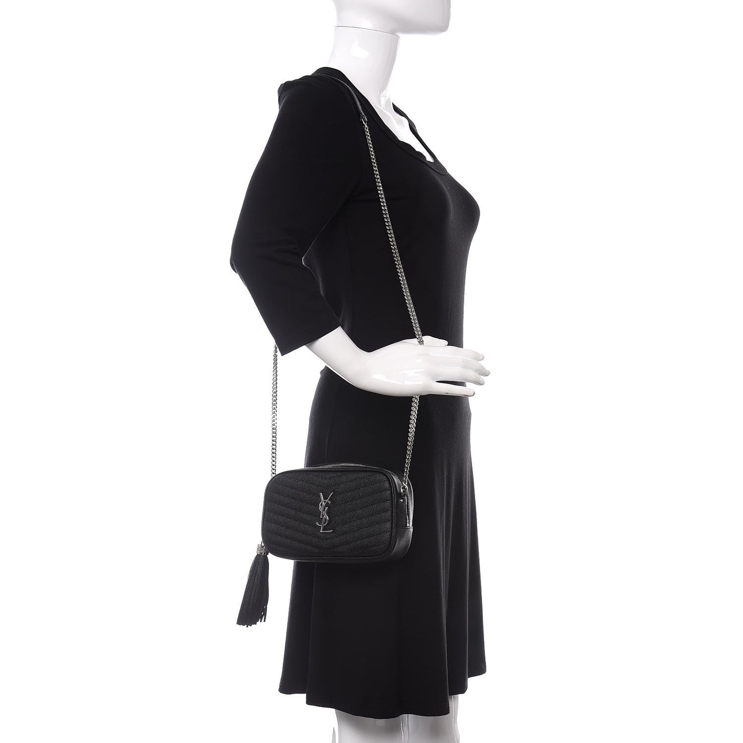 Grain De Poudre Matelasse Monogram Mini Lou Camera Bag Black