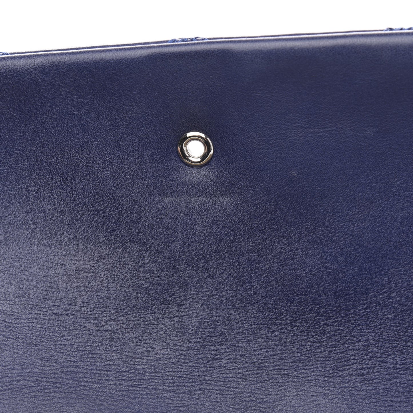 Calfskin Quilted Double Stitch Hamptons Clutch with Chain Blue