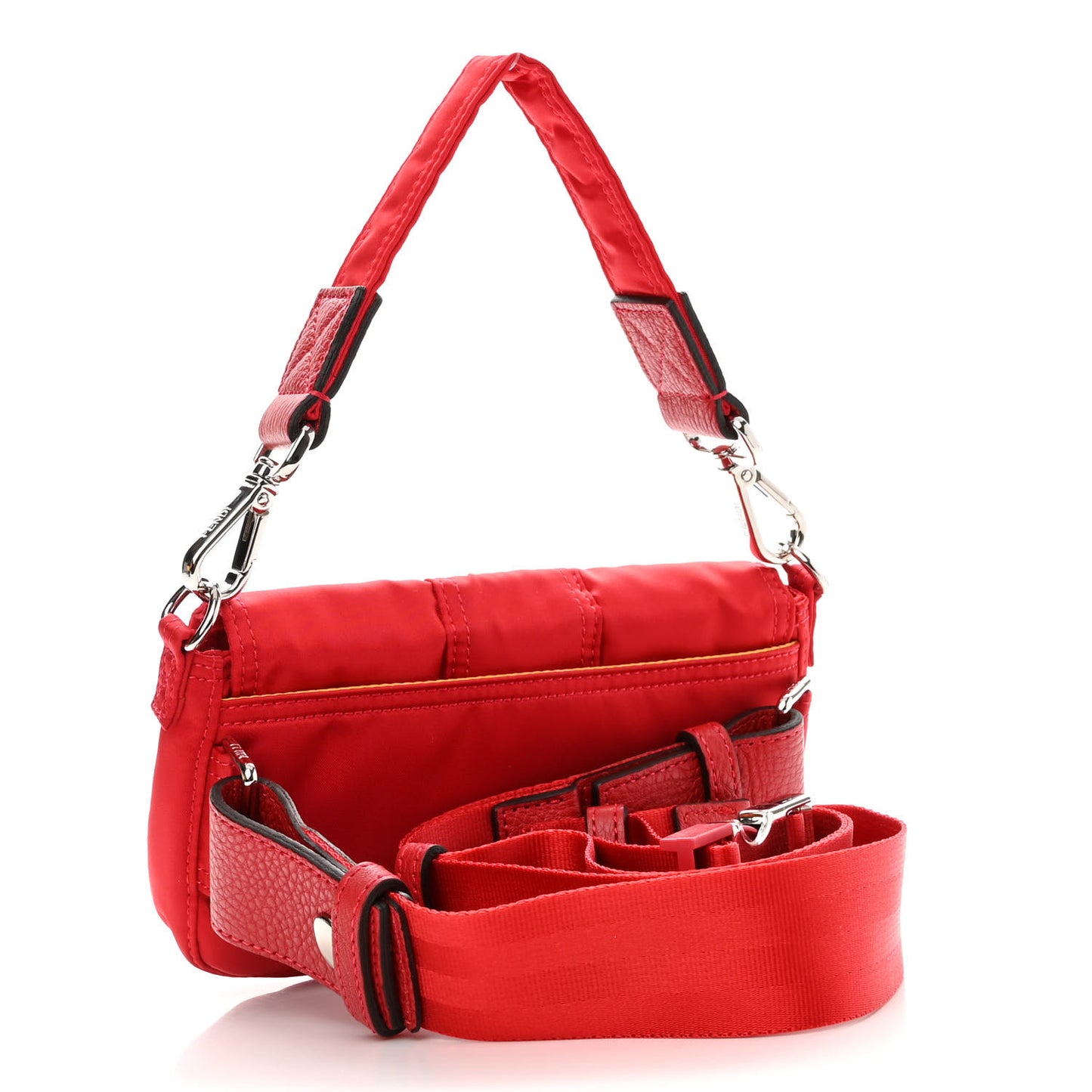 X PORTER Nylon Cuoio Roma Mini Phone Baguette Belt Bag Cardinale Fuoco