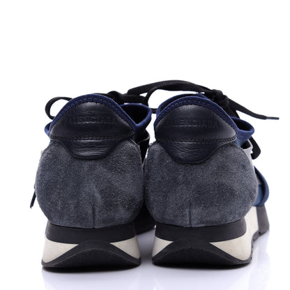 Balenciaga Calfskin Neoprene Mesh Womens Race Runner Sneakers 38 Bleu Nuit 5 of 11