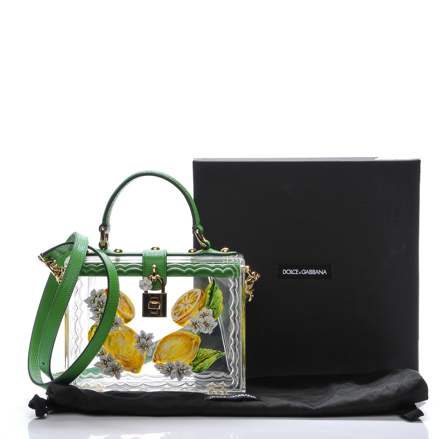 Dolce & Gabbana Plexiglass Hand Painted Lemon Shoulder Bag Green 8 of 8