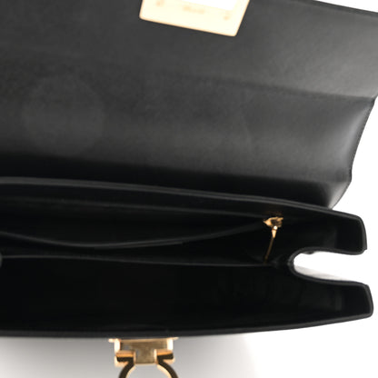 Salvatore Ferragamo Hammered Calfskin Iconic Large Top Handle Bag Black 5 of 10