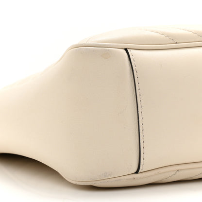 Gucci Calfskin Matelasse Medium GG Marmont Open Top Shoulder Bag White 10 of 15