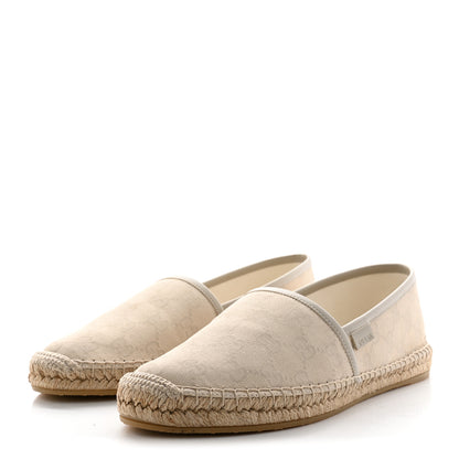 Gucci Washed Cotton Miro Soft Calfskin GG Monogram Espadrilles 39.5 White Mystic White 3 of 10