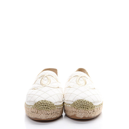 Chanel Fabric Biarritz CC Espadrilles 39 White Gold 2 of 10