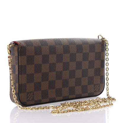 Louis Vuitton Damier Ebene Pochette Felicie Chain Wallet 3 of 10