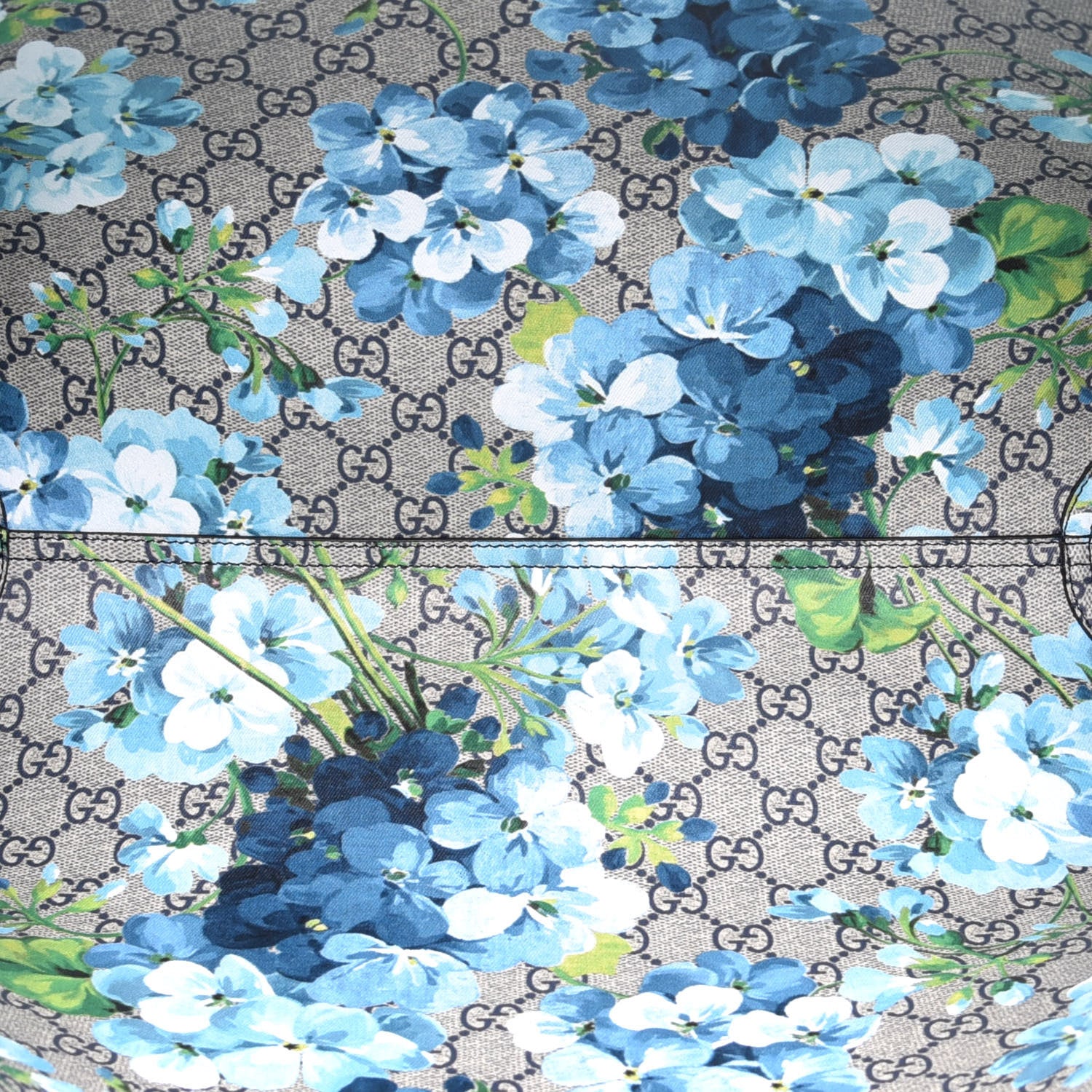 Gucci GG Supreme Monogram Blooms Medium Reversible Tote Beige Blue Navy 10 of 14