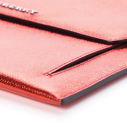 Burberry Metallic Calfskin Envelope Clutch Red 6 of 9