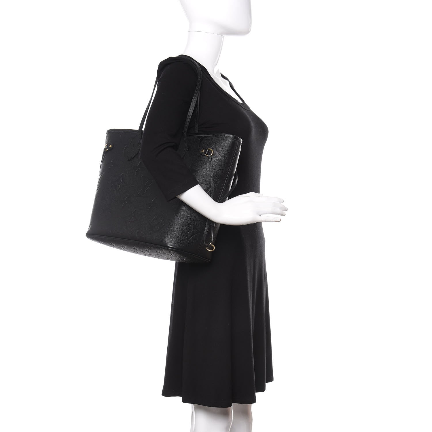 Louis Vuitton Empreinte Monogram Giant Neverfull MM Black 2 of 10