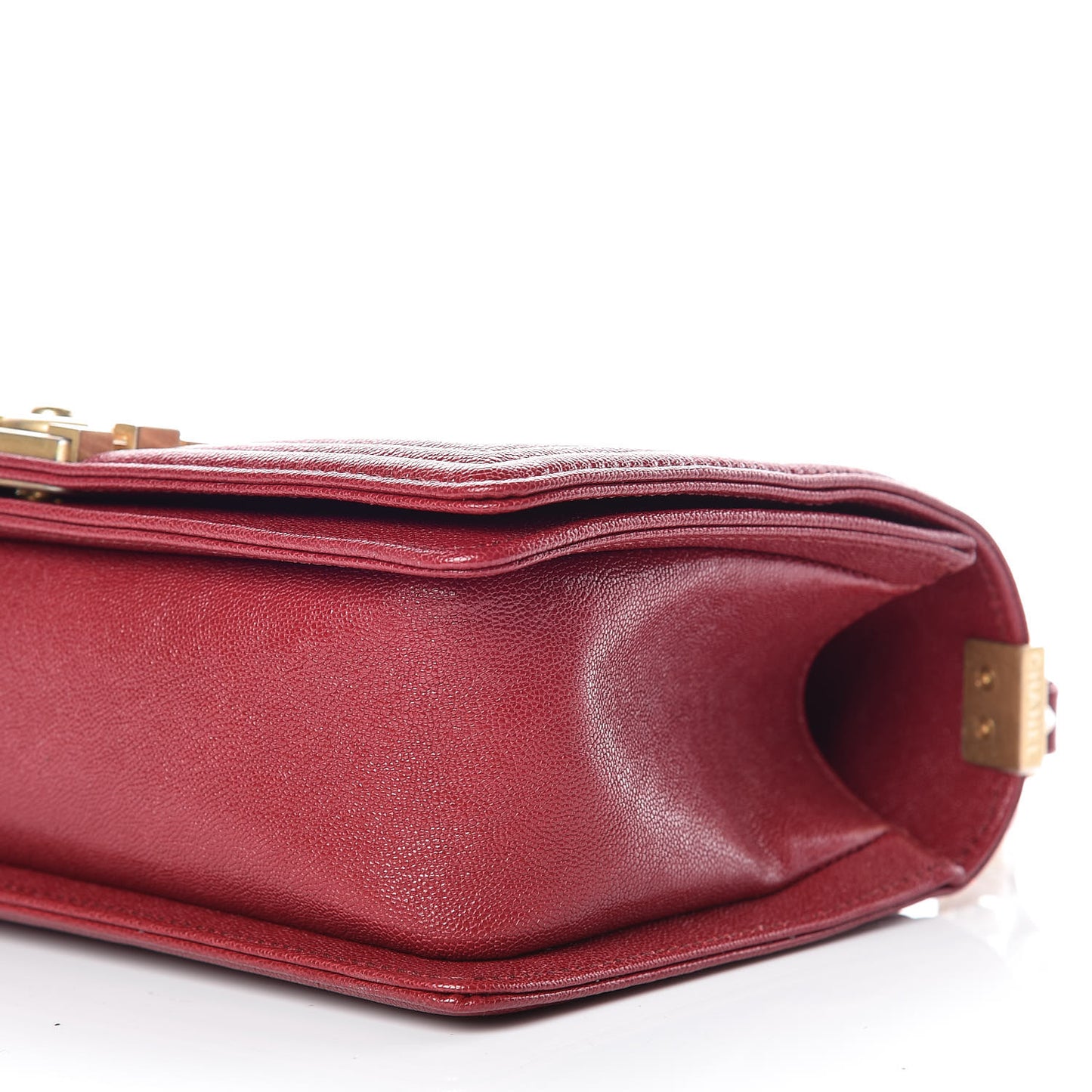 Caviar Chevron Quilted Medium Boy Flap Red