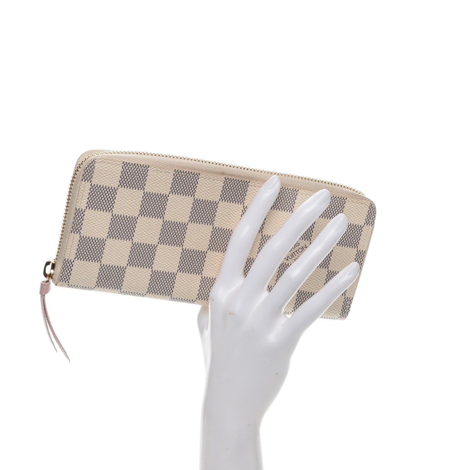 Louis Vuitton Damier Azur Clemence Wallet Rose Ballerine 2 of 6