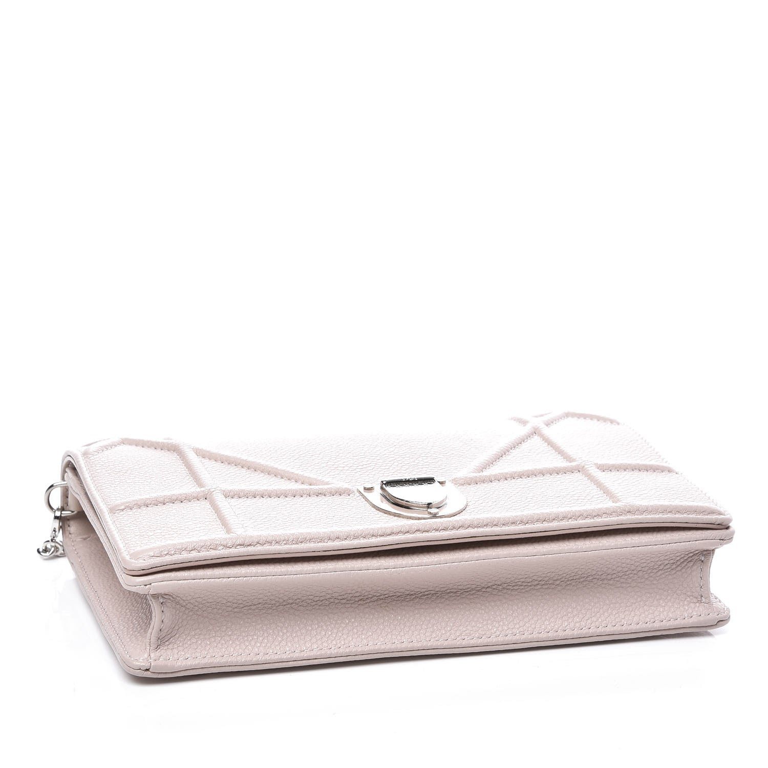 Christian Dior Grained Calfskin Diorama Wallet on Chain Pouch Rose Poudre 3 of 12
