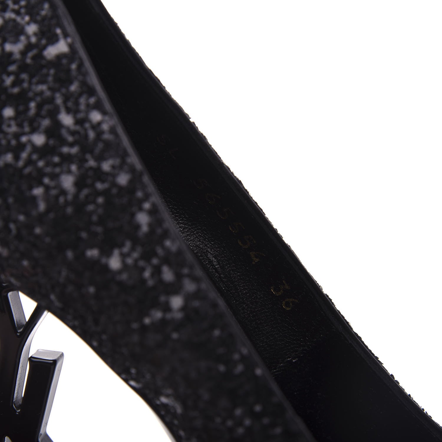 Saint Laurent Glitter Opyum 100 Pumps 36 Black 10 of 11