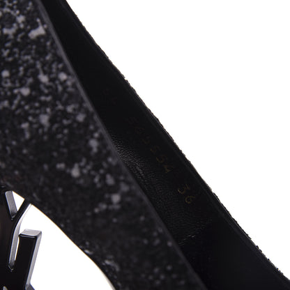 Saint Laurent Glitter Opyum 100 Pumps 36 Black 10 of 11