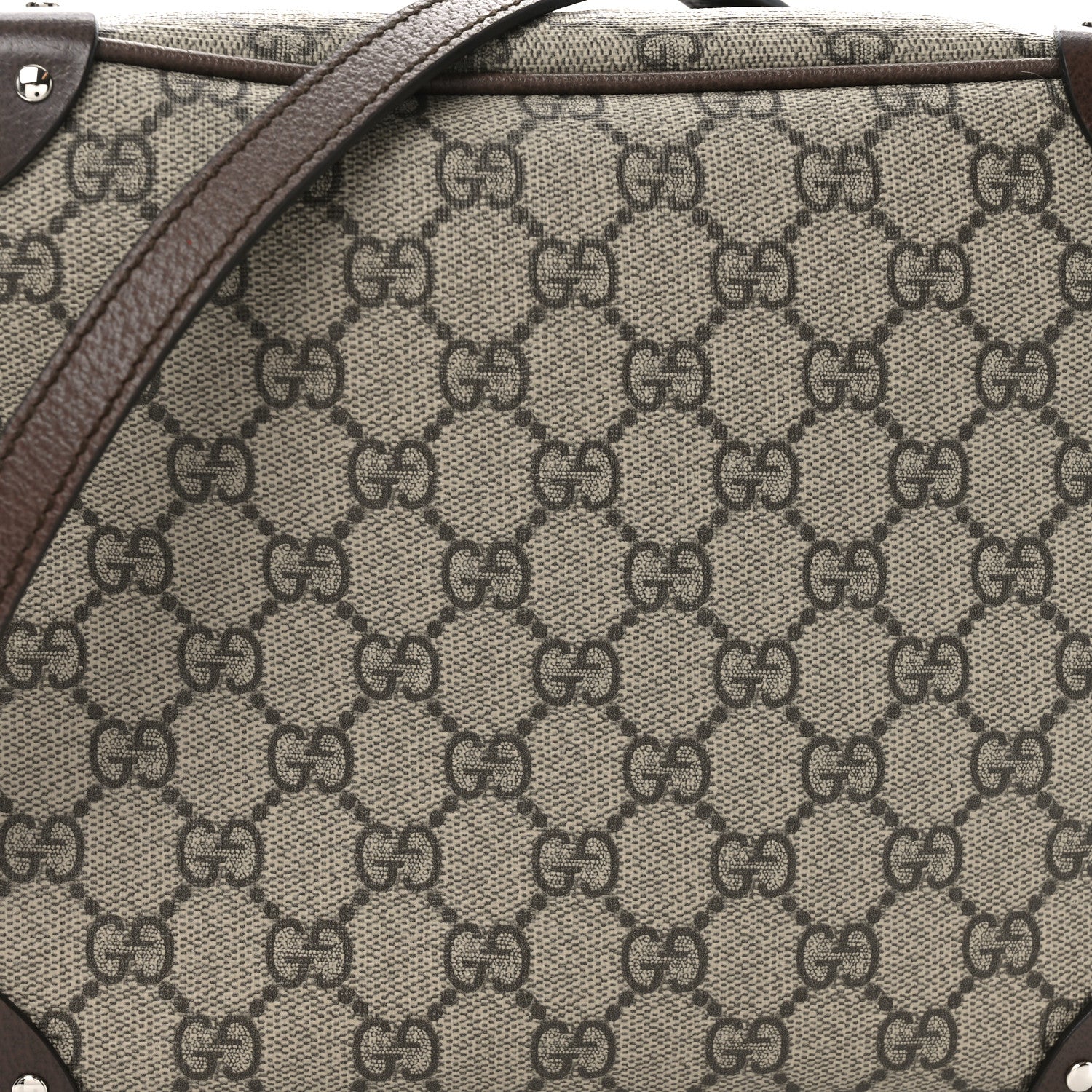 Gucci GG Supreme Monogram Textured Calfskin Square Messenger Bag Beige Ebony New Acero 8 of 10