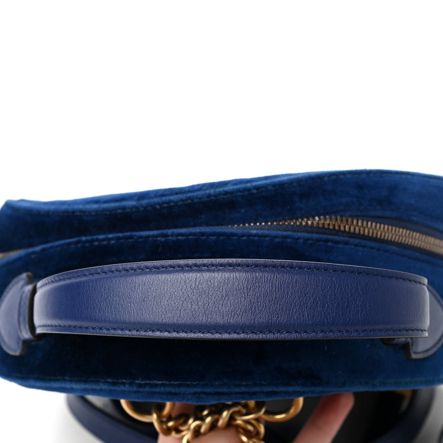 Velvet Matelasse GG Marmont Dome Backpack Cobalt Blue