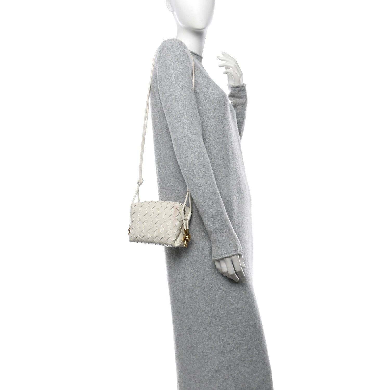 Bottega Veneta Polished Nappa Intrecciato Knot Mini Loop Camera Bag Bone 2 of 11