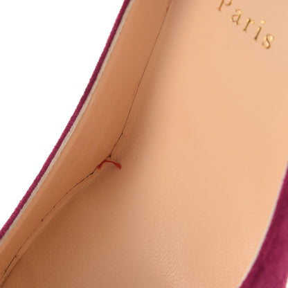 Christian Louboutin Veau Velours Spikyshell 100 Pumps 39.5 Figue Fuxia 9 of 10