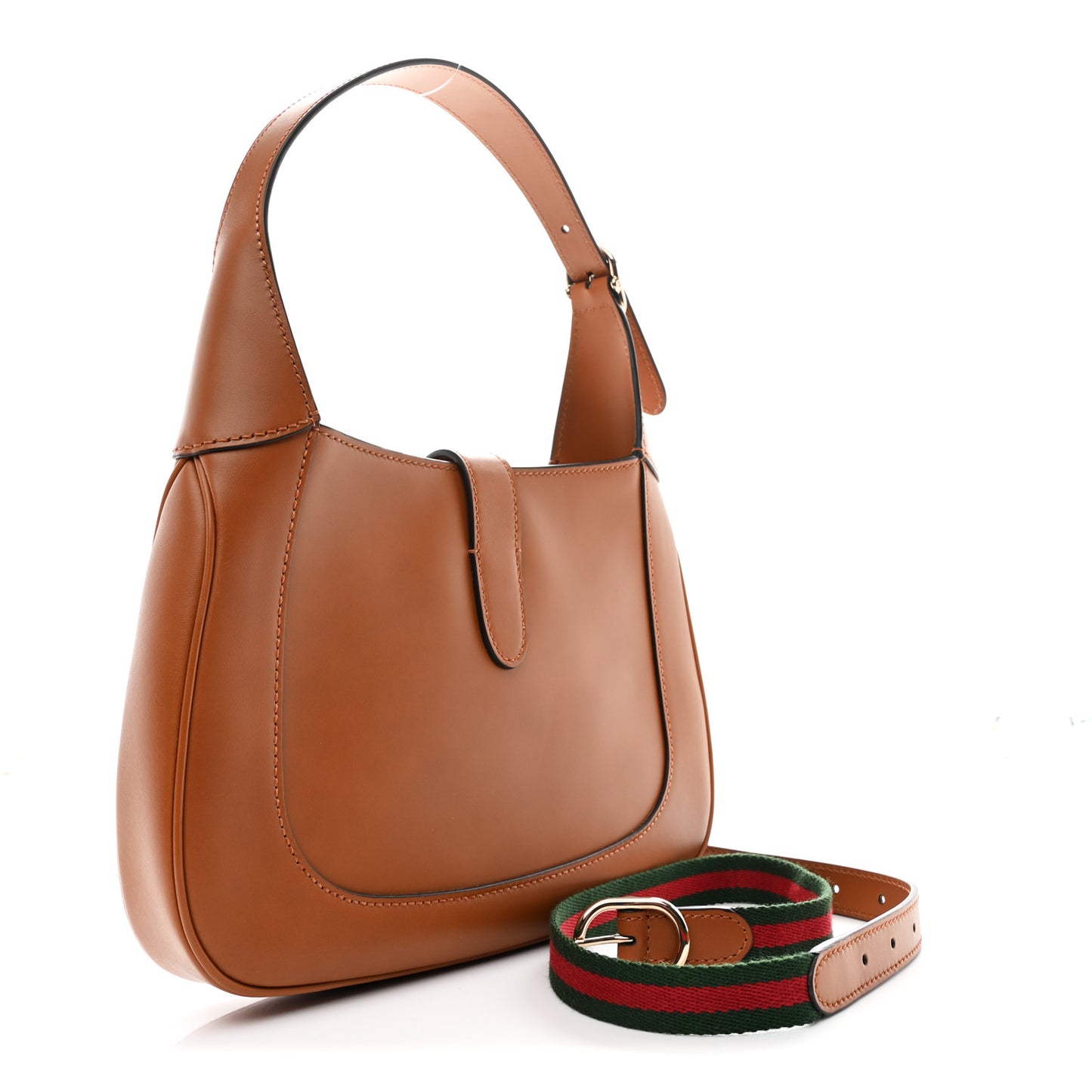 Ancora Calfskin Jackie Shoulder Bag Harness Brown