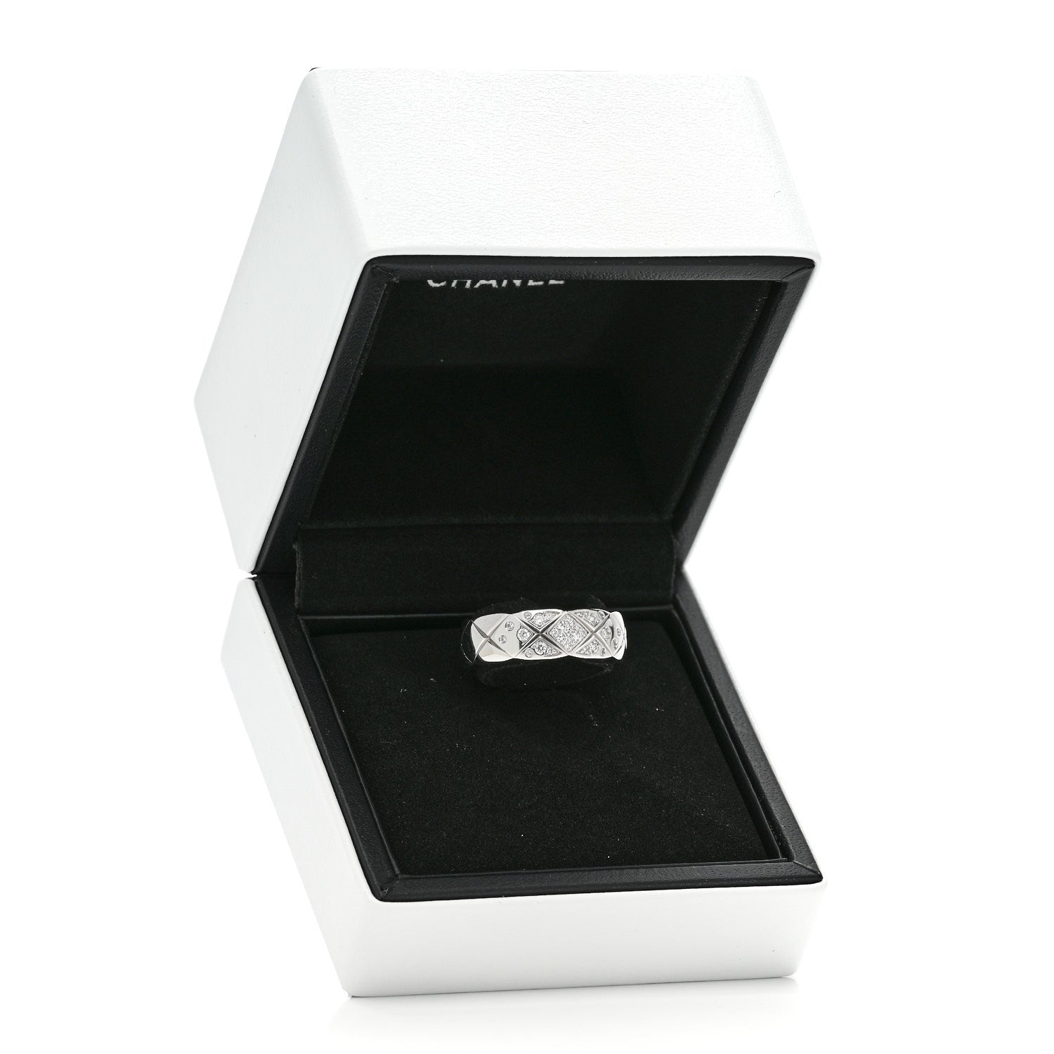 Chanel 18K White Gold Diamond Small Coco Crush Ring 56 7.75 6 of 6