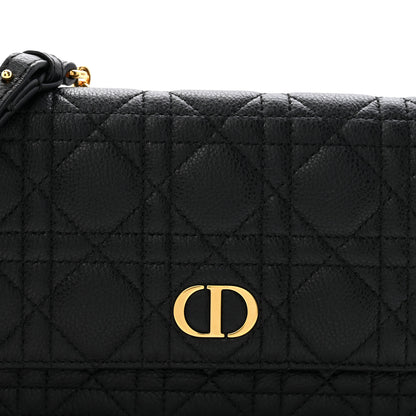Christian Dior Supple Calfskin Cannage Caro Belt Pouch with Chain Black 8 of 14