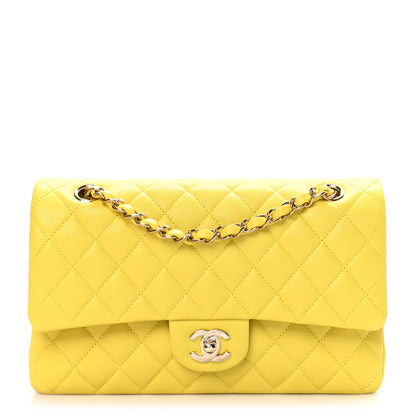 Chanel Caviar Quilted Medium Double Flap Yellow 1 of 11