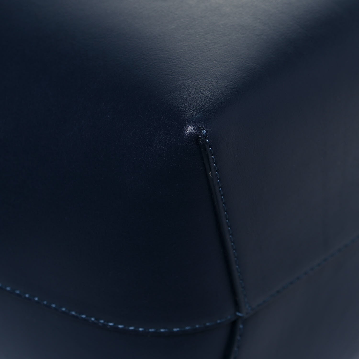 Mansur Gavriel Vegetable Tanned Calfskin Bucket Bag Navy Blue 9 of 15
