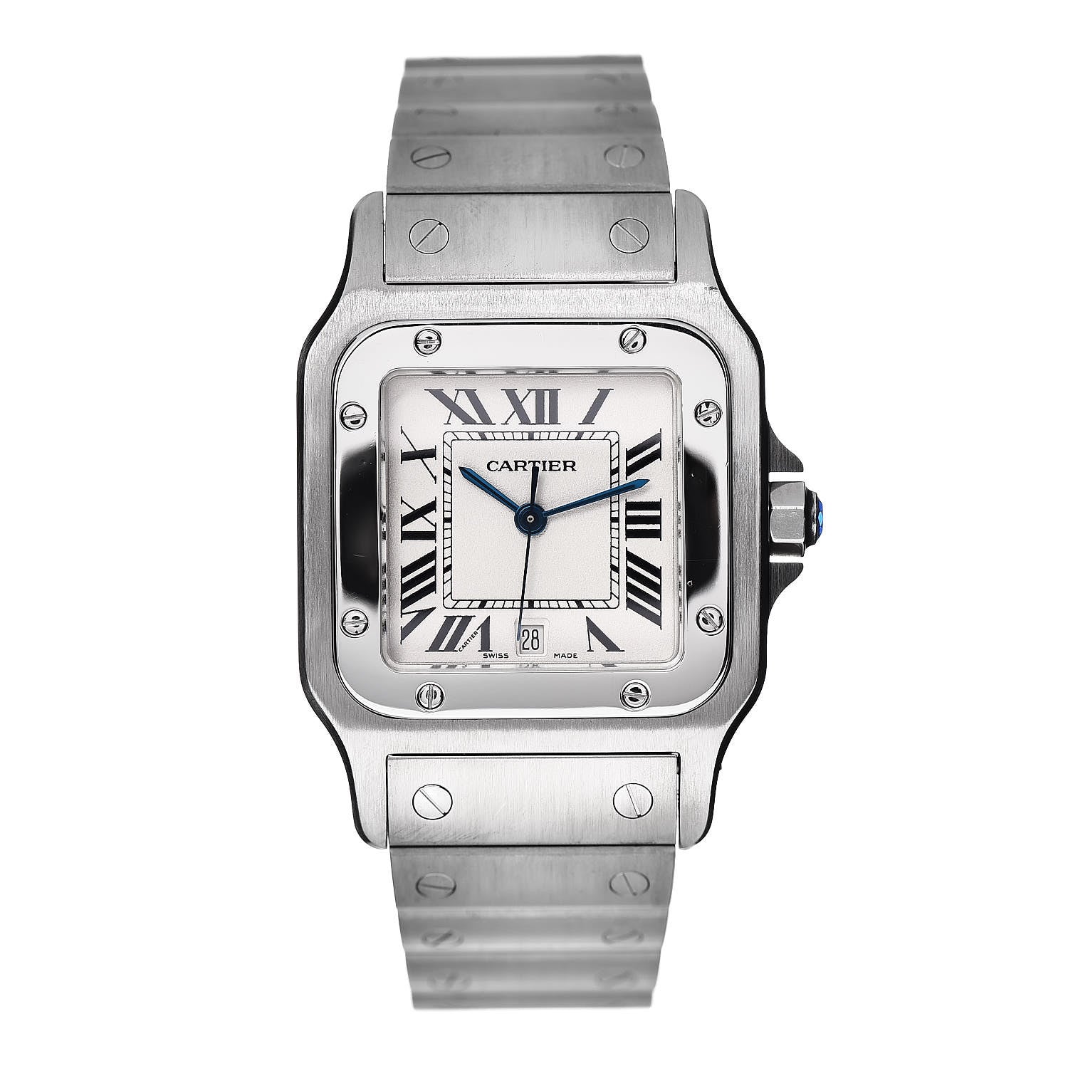 Cartier Stainless Steel 29mm Santos De Galbee Quartz Watch 1 of 5