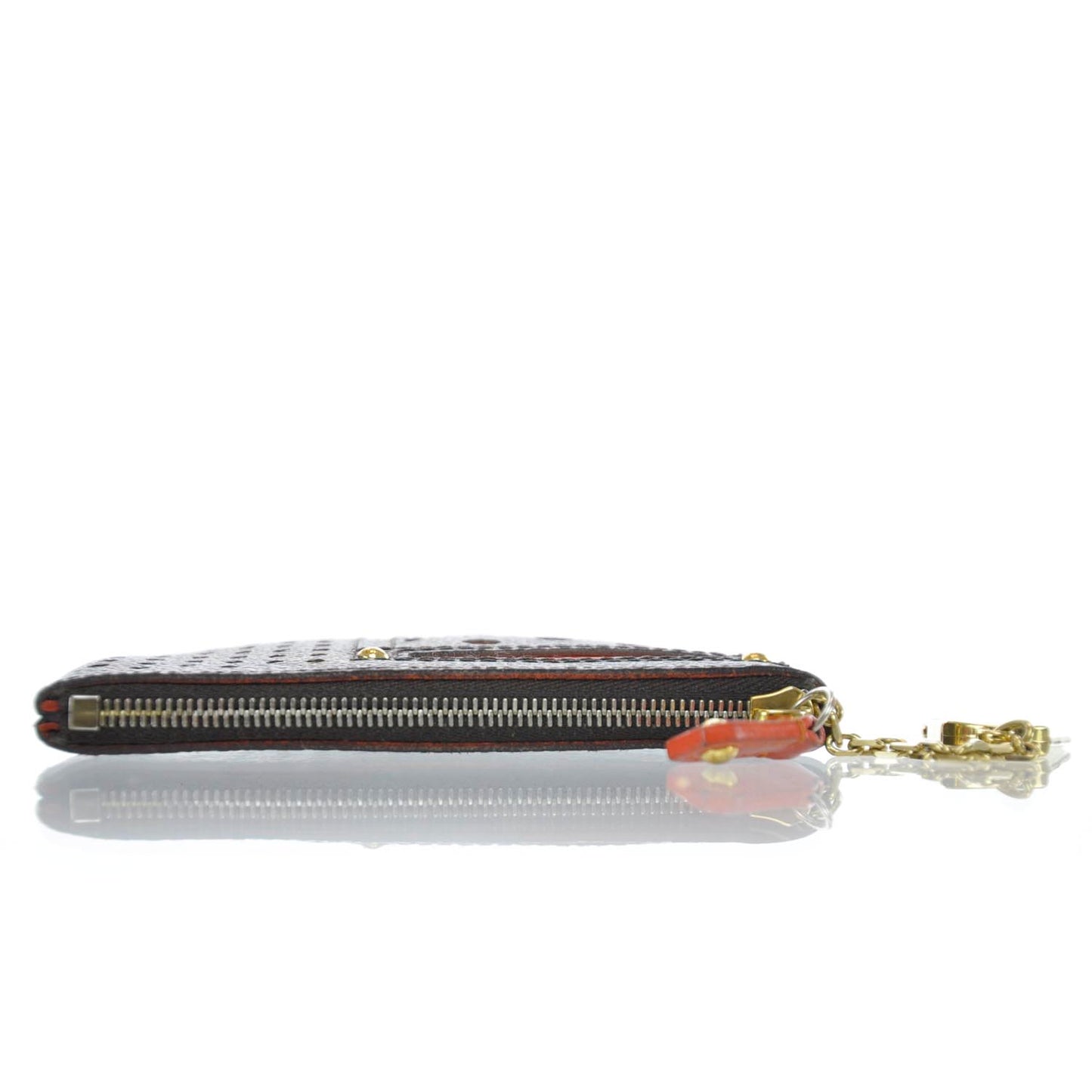 Monogram Perforated Key Pouch Orange