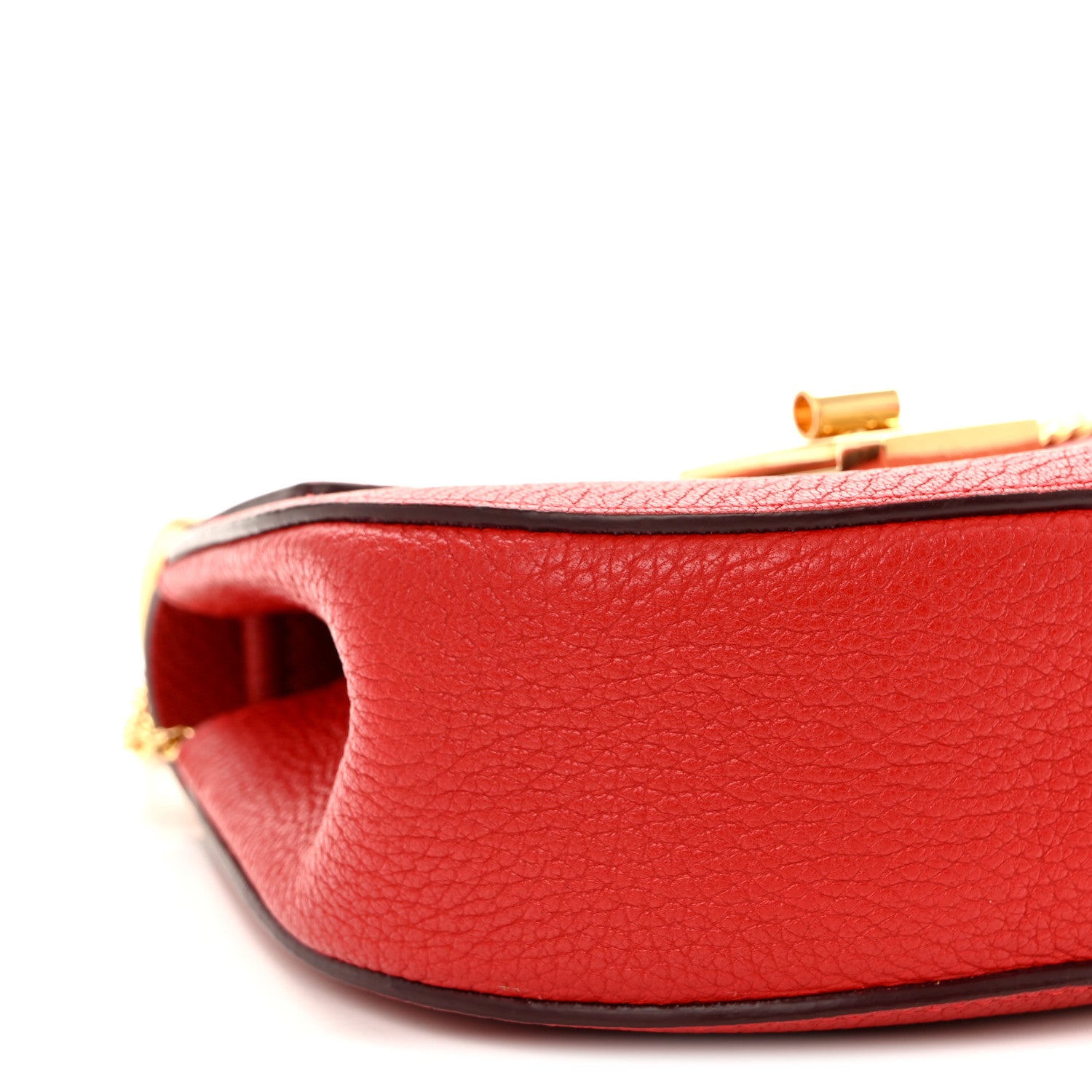 Chloe Grained Lambskin Mini Drew Shoulder Bag Plaid Red 9 of 11