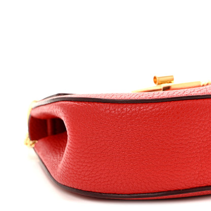 Chloe Grained Lambskin Mini Drew Shoulder Bag Plaid Red 9 of 11
