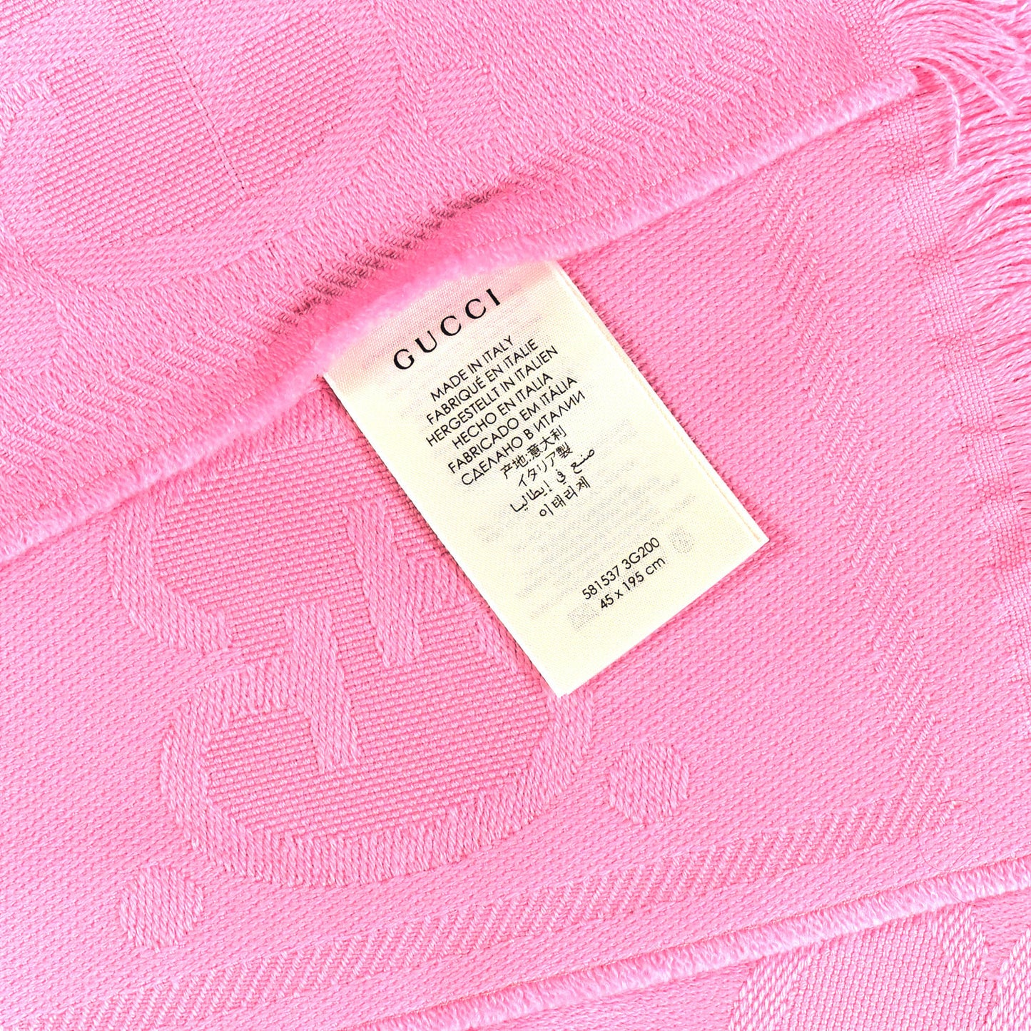 Wool Jacquard Monogram Jumbo GG Lady Nest Scarf Roseate