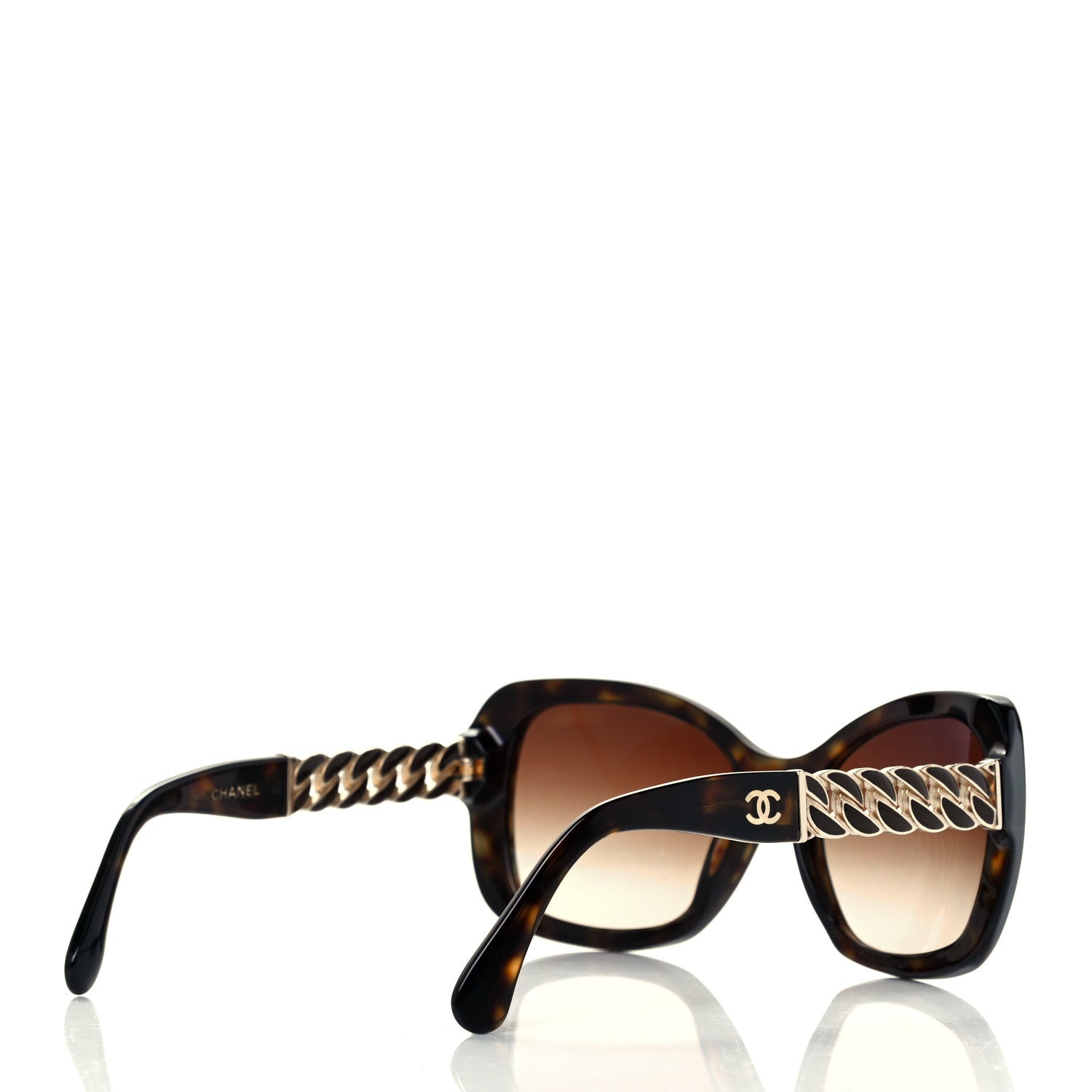 Chanel Acetate Metal Chain Square Sunglasses 5305 Brown 4 of 6