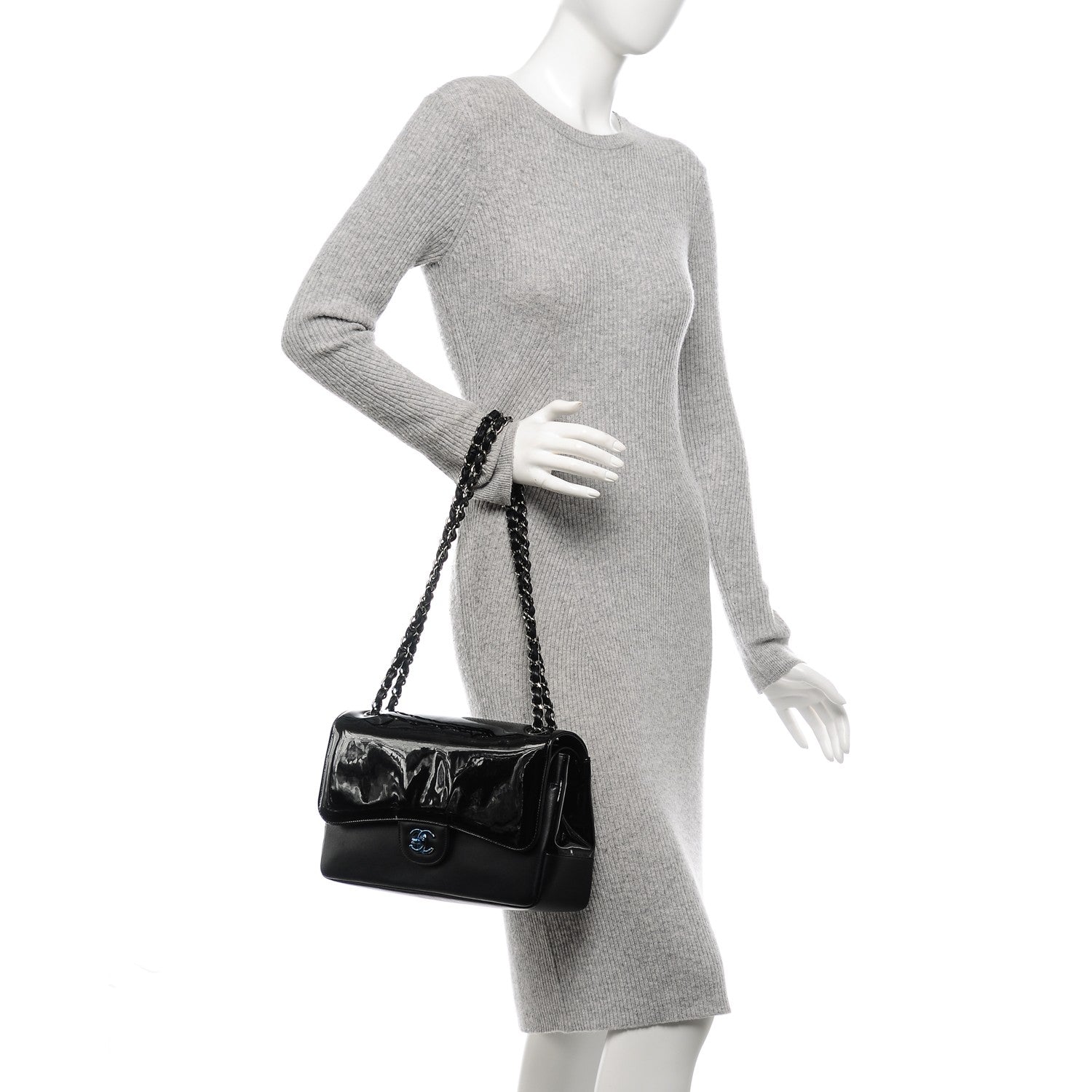 Chanel Patent Calfskin Jumbo Classic Pure Double Flap Black 2 of 7