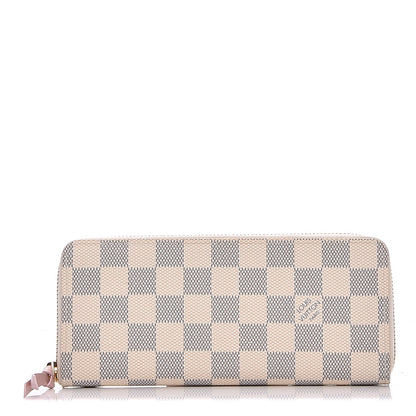 Louis Vuitton Damier Azur Clemence Wallet Rose Ballerine 1 of 6