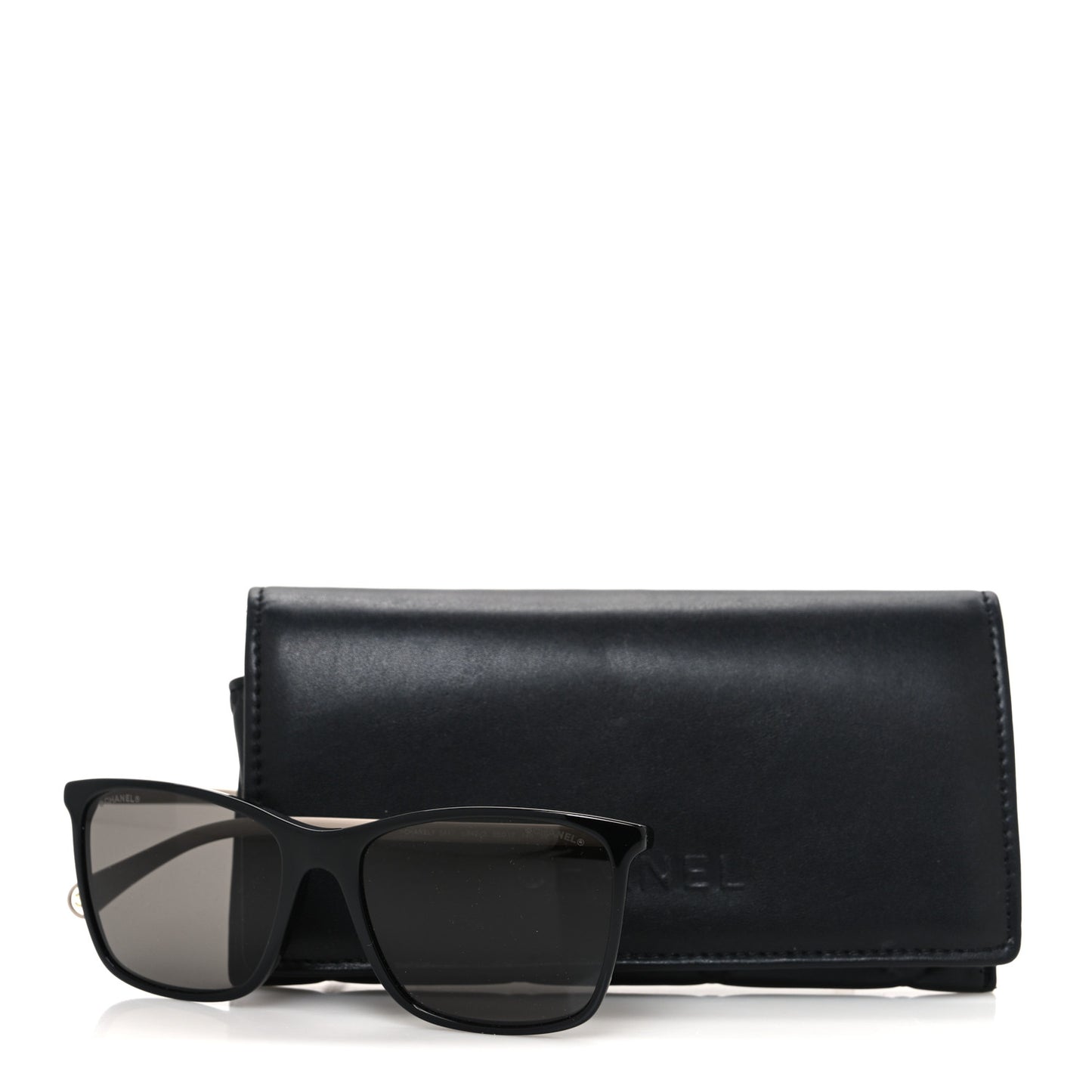 Acetate Polarized Square Sunglasses 5447-A Black Beige