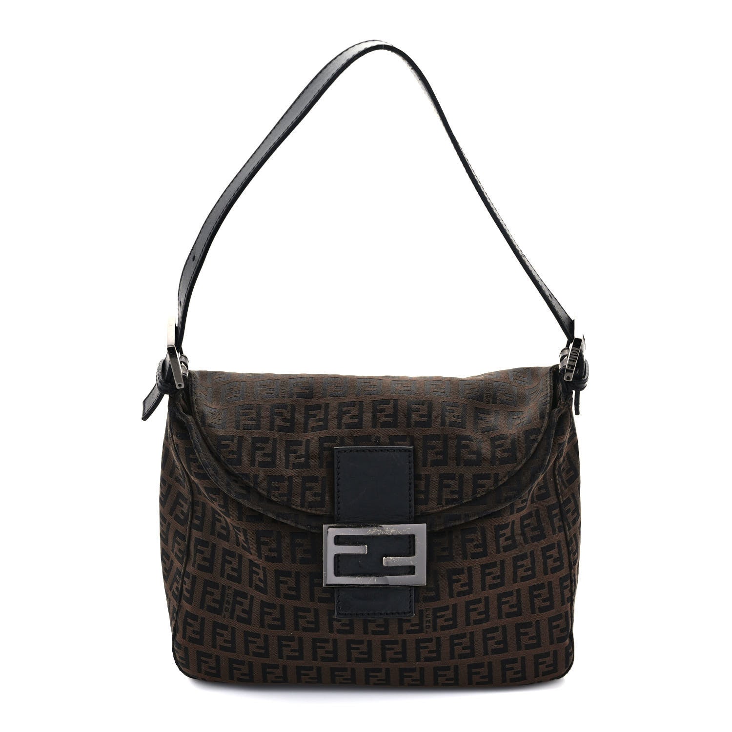Fendi Zucchino Vitello Mama Baguette Black Moro 1 of 7