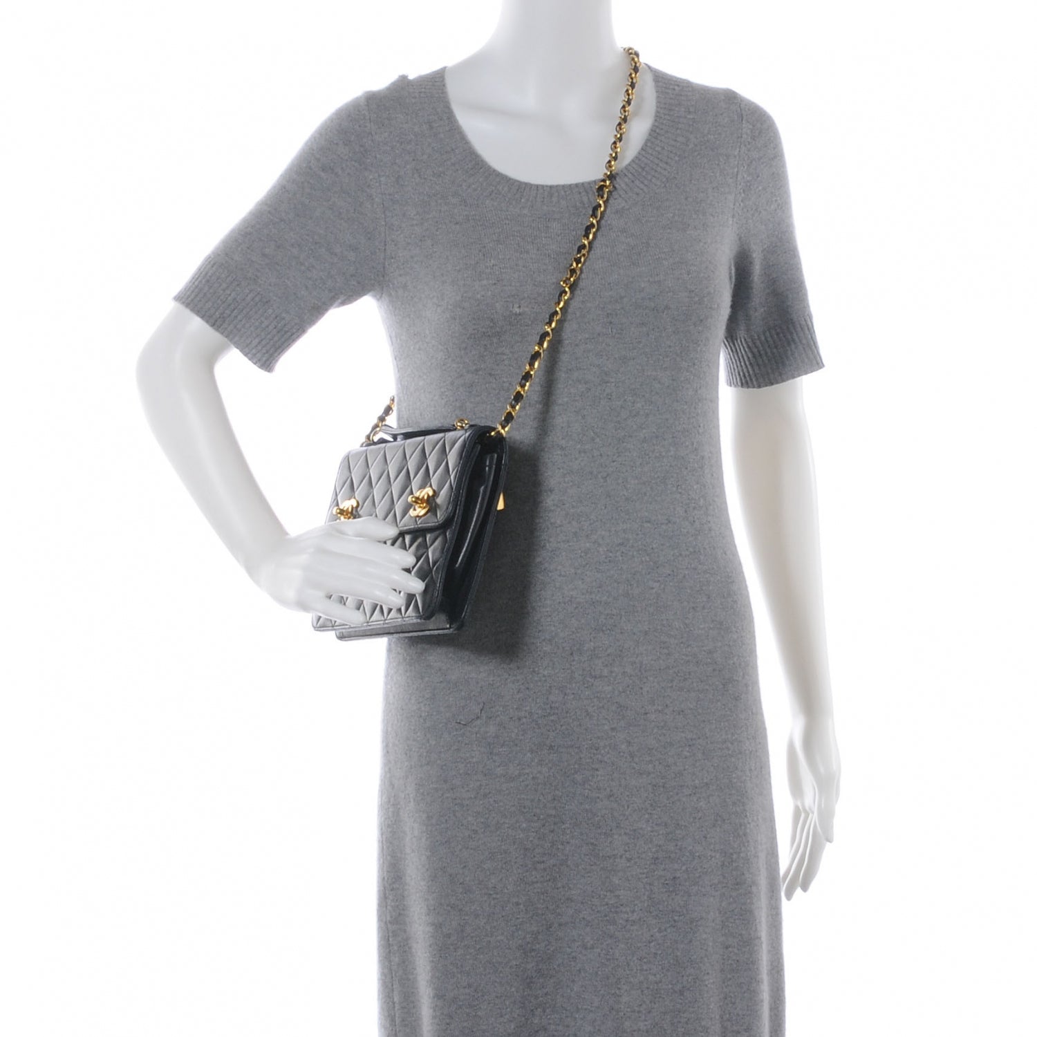 Chanel Lambskin Quilted Square Flap Black 2 of 7