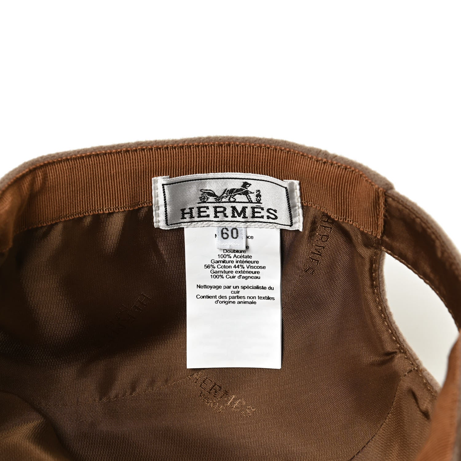 Hermes Cotton Nevada Hat 60 Kraft 7 of 7
