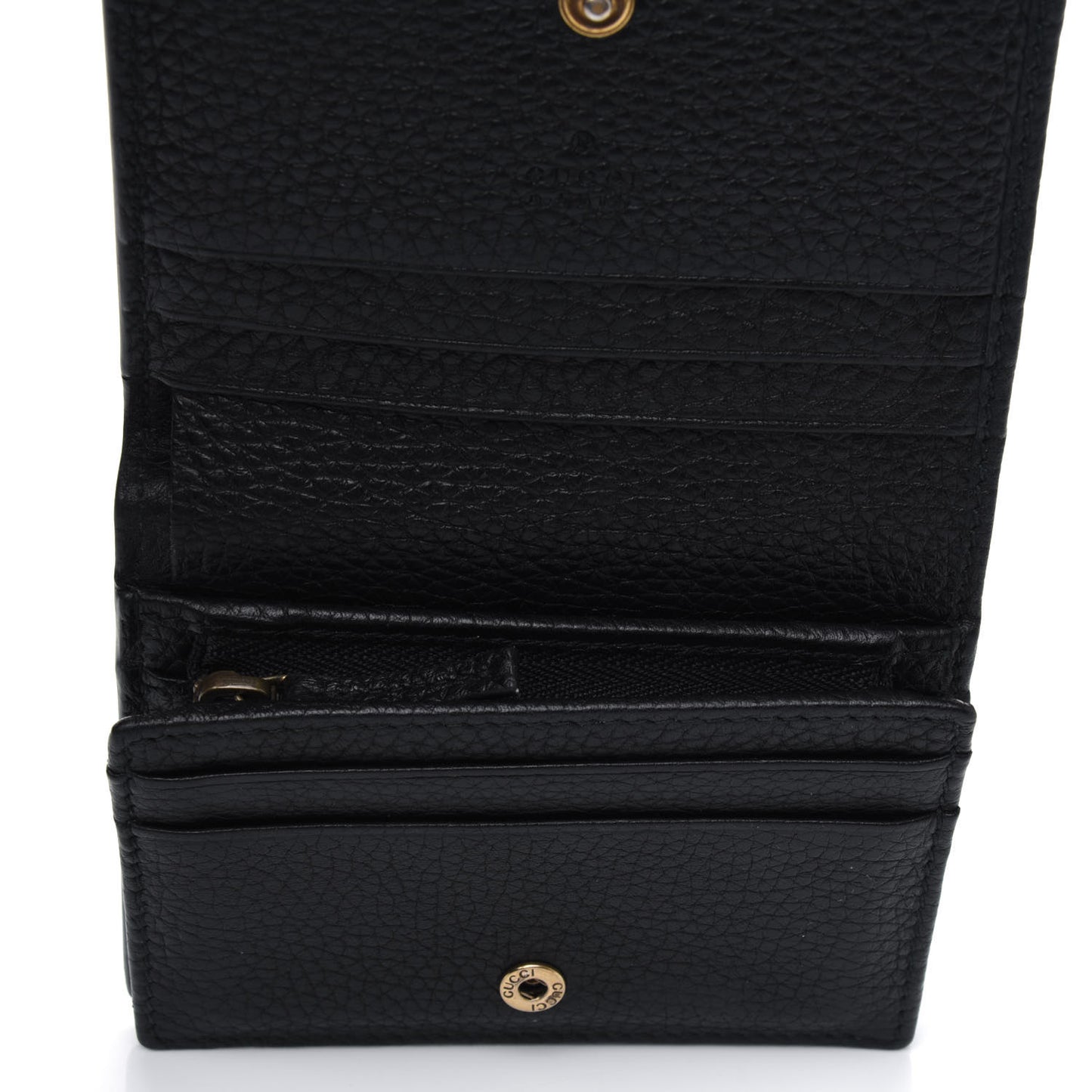 Pebbled Calfskin Animalier Card Case Black