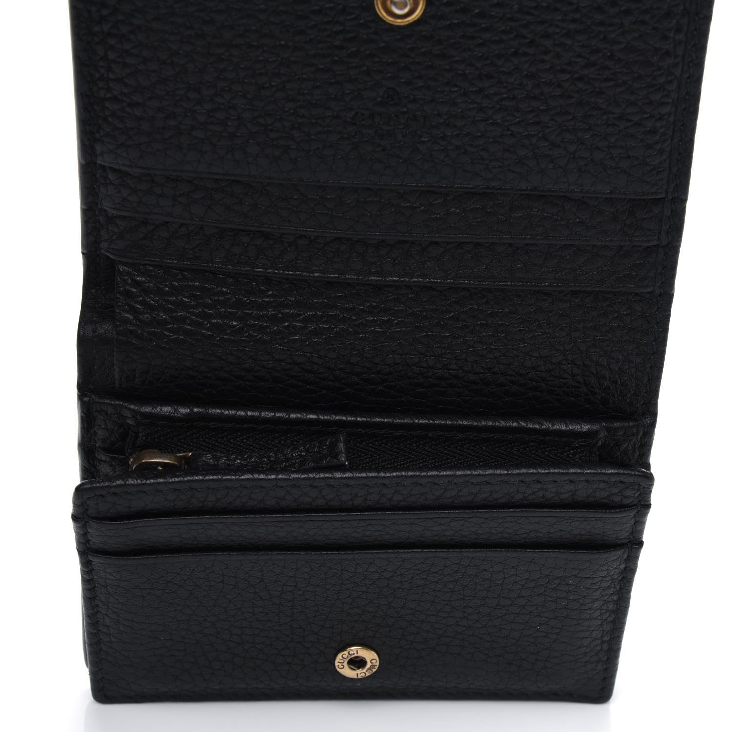 Gucci Pebbled Calfskin Animalier Card Case Black 4 of 4